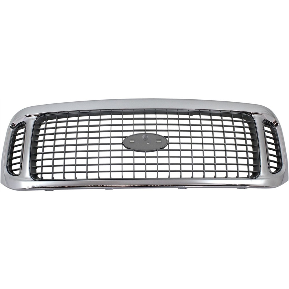 Grille For 2002-2004 Ford Excursion Chrome Shell w/ Gray Insert Plastic