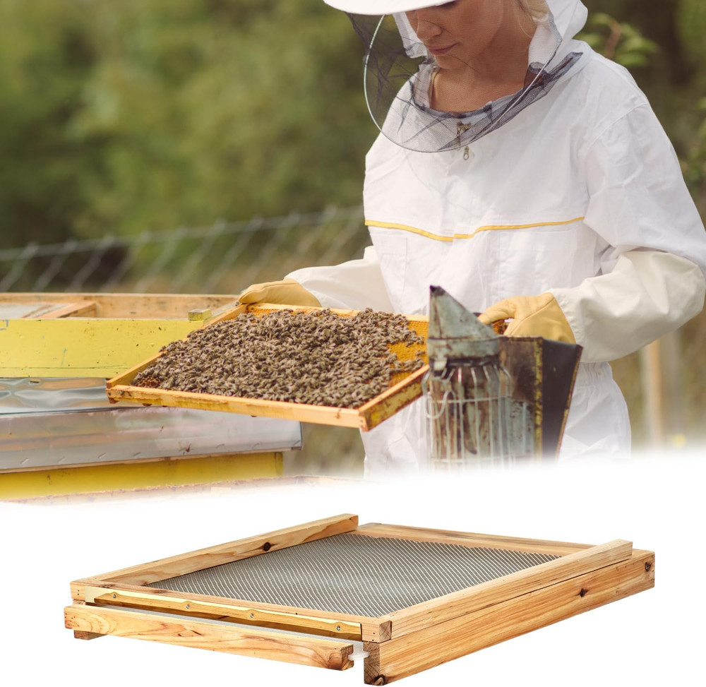 10 Frame Beehive Screened Bottom Board Beeswax Cedar Ventilated Base