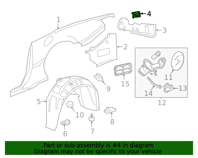 Genuine GM Passenger Side Body Side Outer Panel Extension 84075234