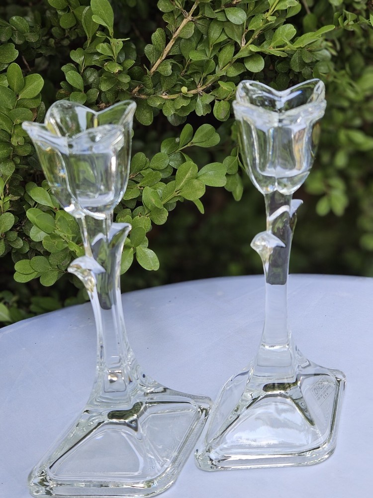 Toscany Tulip Candlesticks Crystal Candle Holders