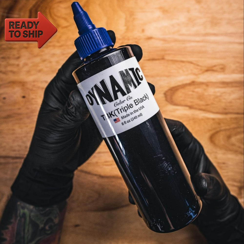 Dynamic Triple Black Tattoo Ink Bottle 8Oz