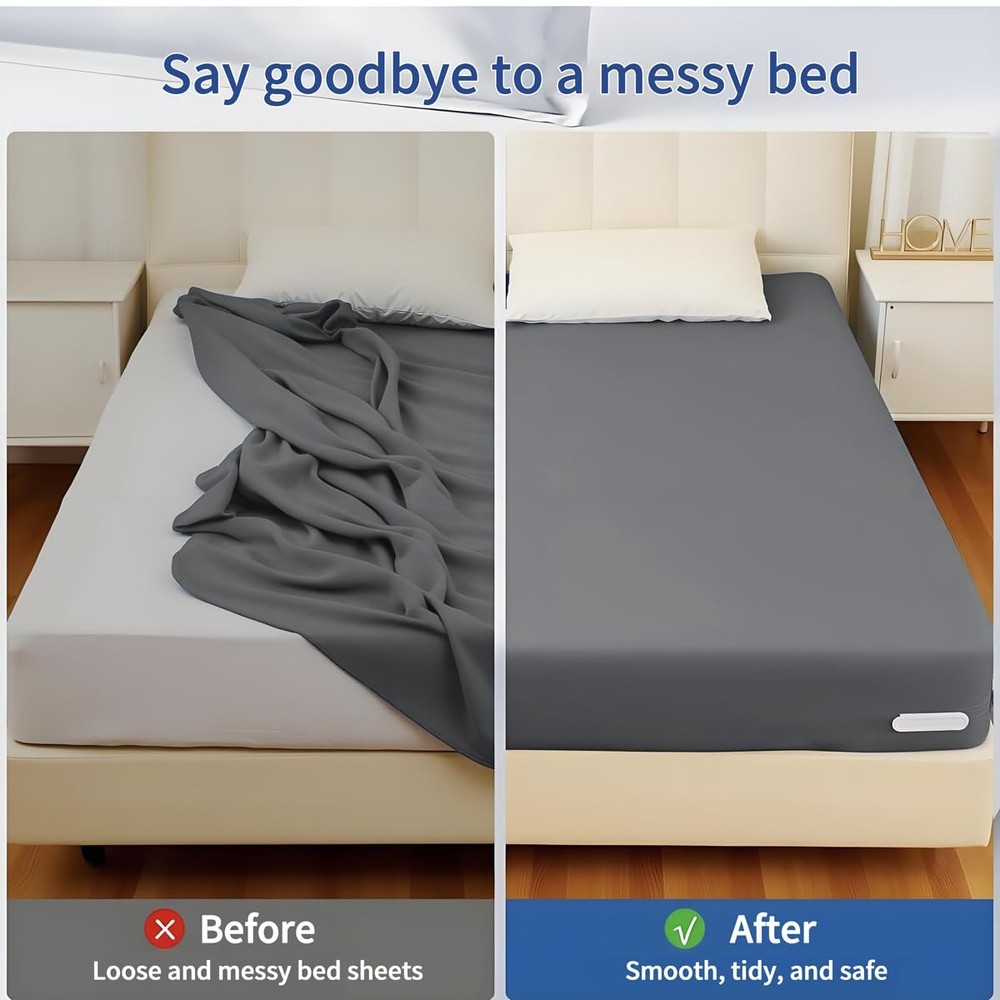 Bed Holders for Corners, Lock Holders, 4Pcs Fitted Holders Keep Sheets Firm &...