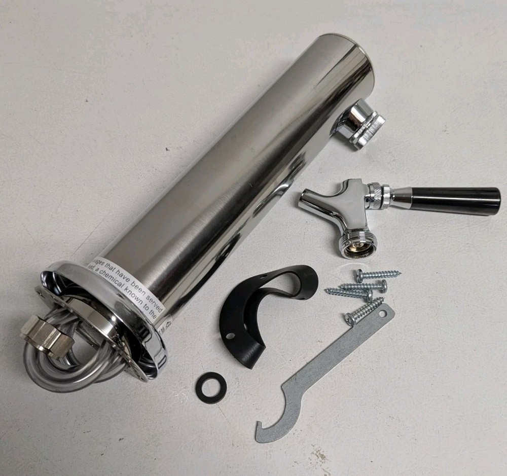 Taprite 2.5" Chrome Draft Beer Tower with Chrome Faucet