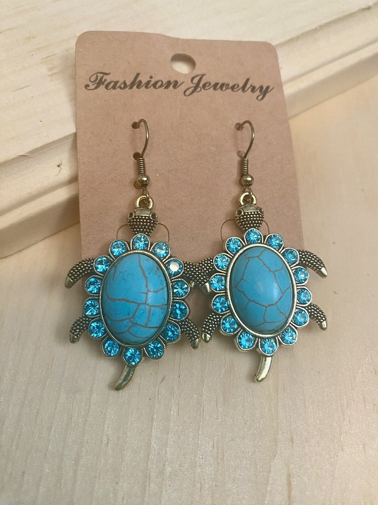 Sea turtle turquoise earrings