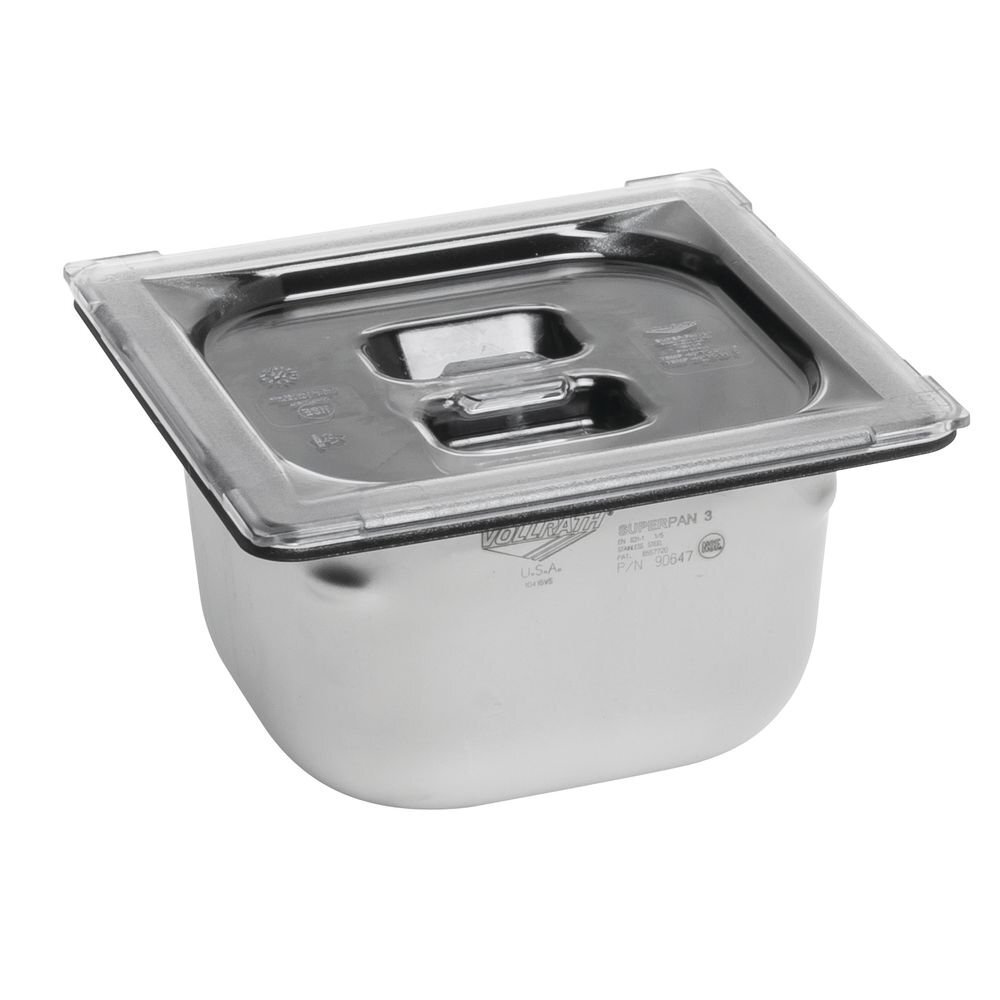 Super Pan 3 1/6 Size Low Temp Solid Plastic Pan Cover, Clear