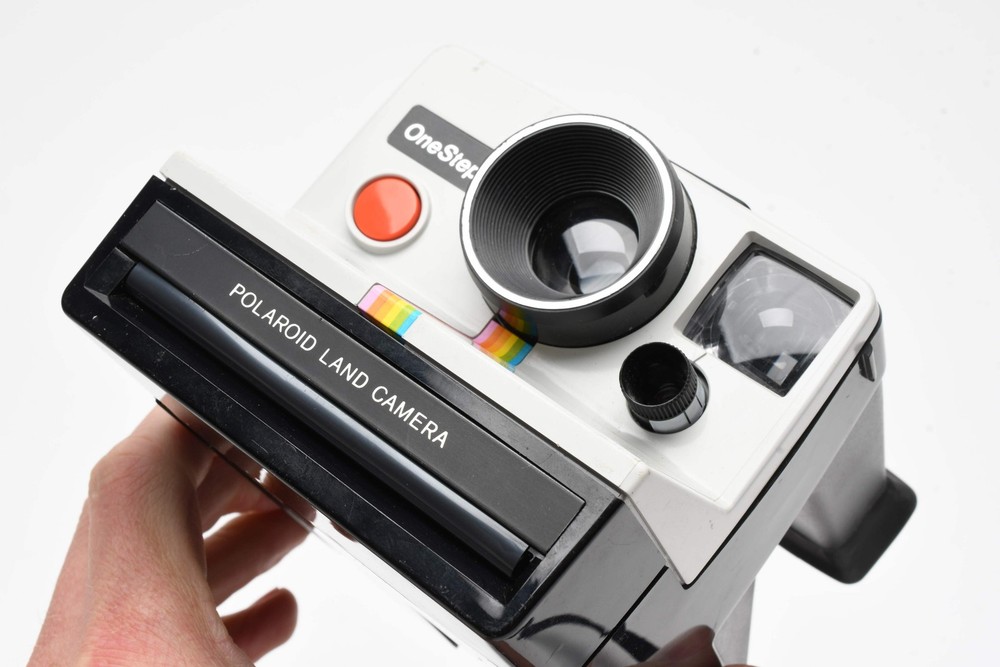 Polaroid One Step Land rainbow Instant camera, strap, tested
