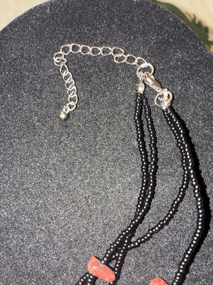 2 Artisan Stone And Bone Beaded Necklaces