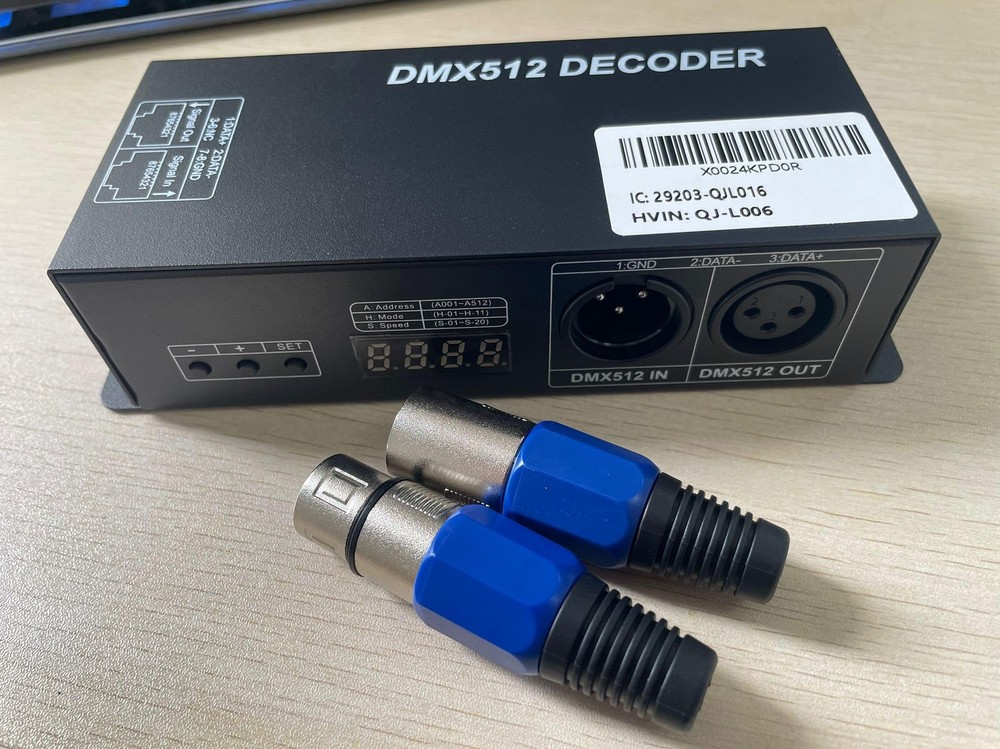 4 Channel DMX512 LED Decoder Controller Digital Display DC5V24V 4X4A RGB