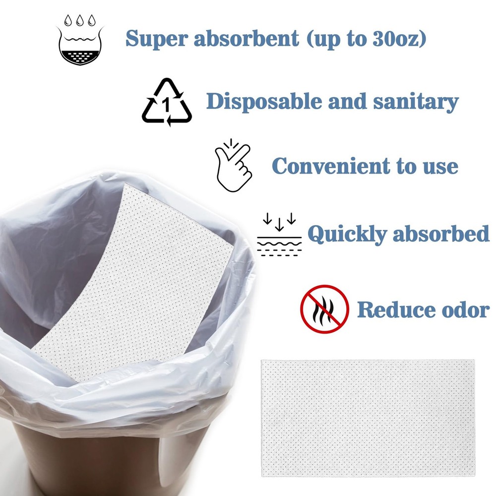 80 Commode Pads for Bedside Commode Disposable Absorbent Pad for Bedside Com...