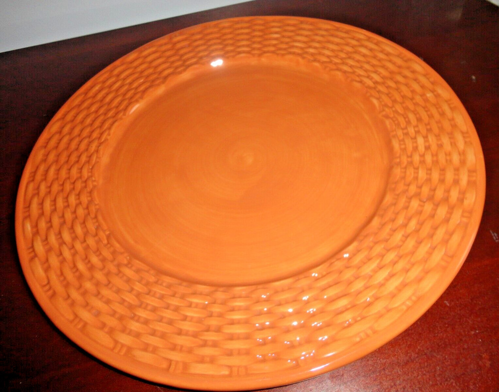 THE CELLAR 2004 ORANGE LARGE SERVING PLATTER CHOP PLATE 13"