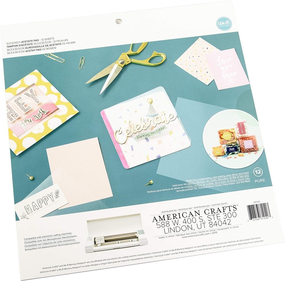 We R Memory Keepers Acetate Pack, 12x12in. 12 Sheets - 2 Pack