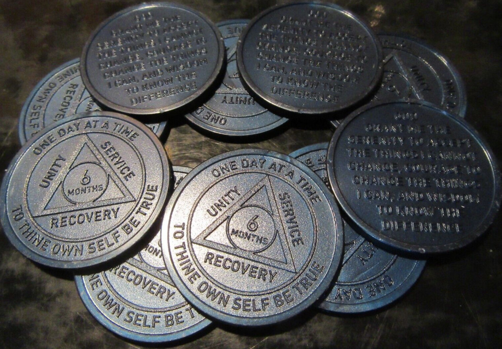 Alcoholics Anonymous Plastic AA 6 month Poker Chip Medallion Token