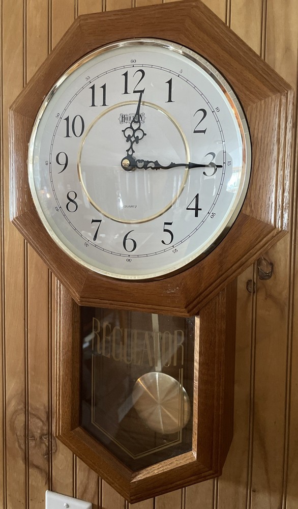 Vtg Working Hourtown Regulator Clock With Hour Chime