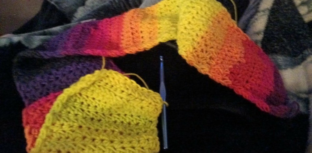 Handmade Crochet Rainbow Scarf