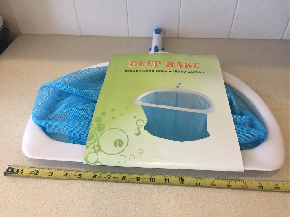 Deluxe Swimming Pool Deep Rake Heavy Duty with Easy Button Release