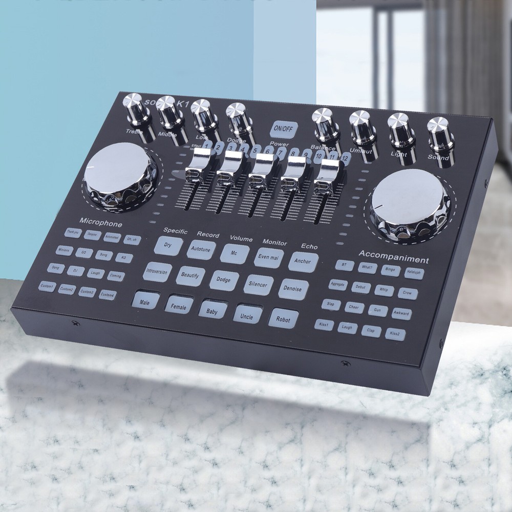 Audio Mixer Sound Board Console with 27 Sound Effects, USB Bluetooth Input