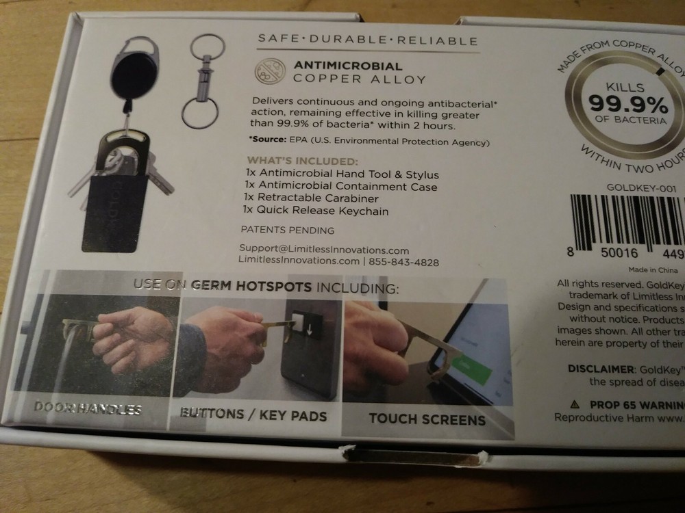 GOLDKEY. HAND TOOL, ACCESS TOOL DEFENSIVE TOOL ( ANTI MICROBIAL)