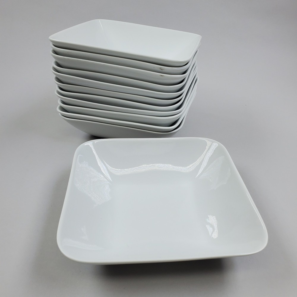 Delta Airline International First Class Plain White Large Square Bowl 0442-06440