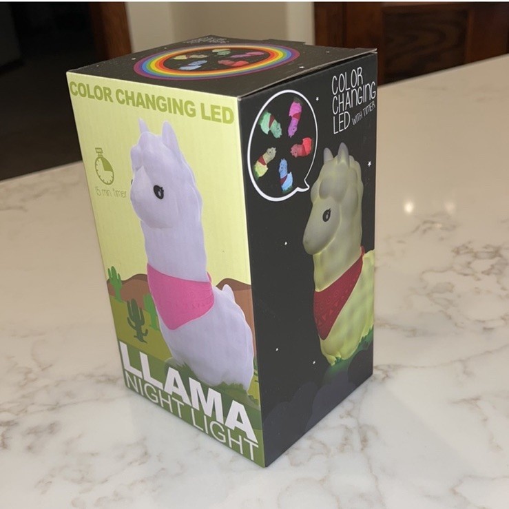 Llama Color Changing LED Night Light with Timer, Multicolor, 17.5cm