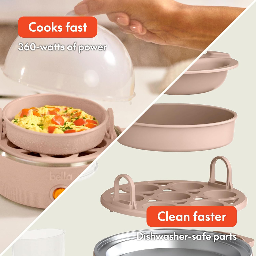Electric Egg Cooker, 7 Eggs Capacity Tray, Single Stack, for Poached, Scrambled,