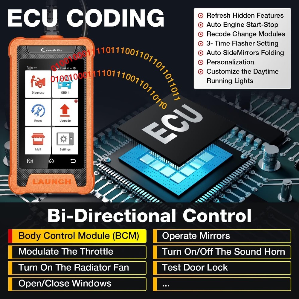 2024 LAUNCH Creader Elite for Honda Car OBD2 Diagnostic Tool Scanner Key Coding