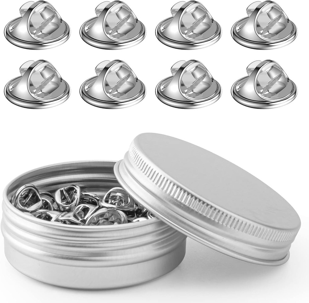 Durable 50PCS Nickel-Plated Pin Backs - Lightweight and Secure for Various Uses