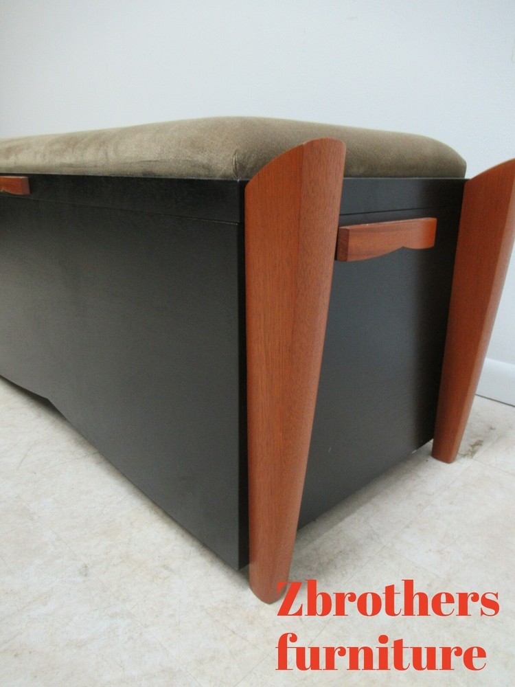 Custom Designer Post modern Teak Trunk Blanket Chest Bench Coffee table