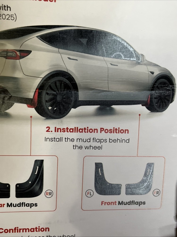 4PCS Mud Flaps Compatible with Model Y 2020-2025 Exterior Accessories