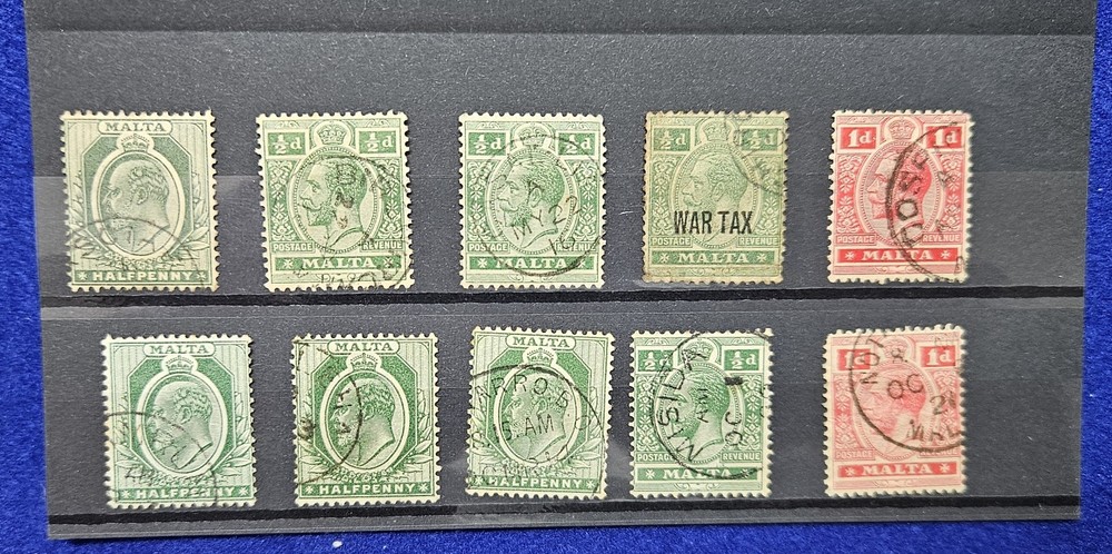 1900's Malta, 10 x different Village Postmarks / Canceled Used