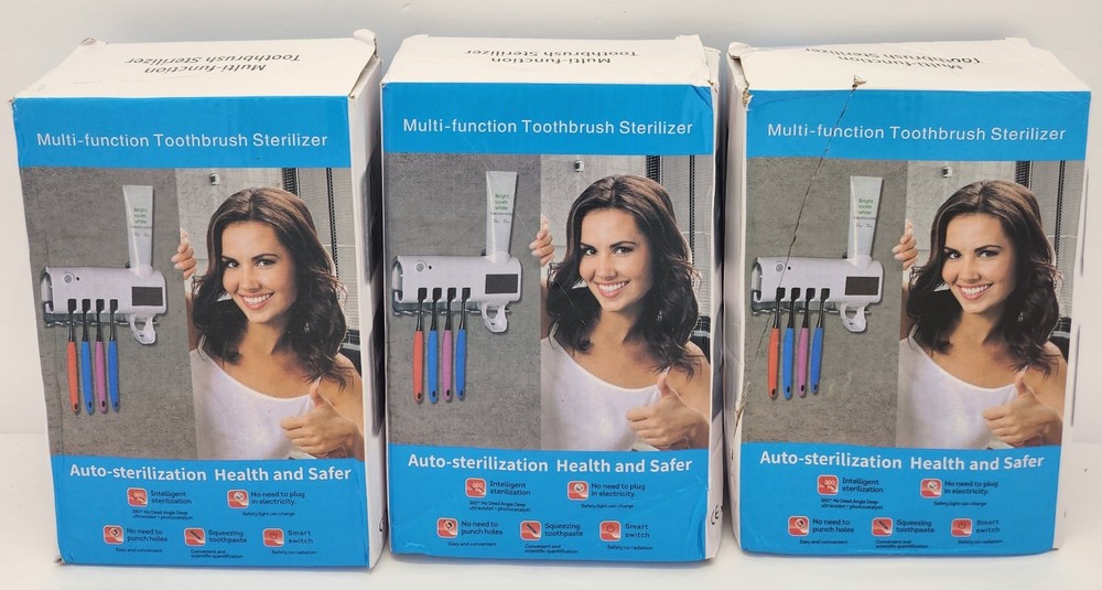 3X Multi-Function Tooth Paste & Brush Intelligent Ultraviolet Auto-Sterilizer