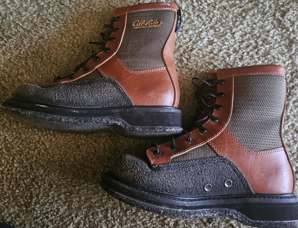 Cabela's Master Guide's Felt Bottom Boots Size 8
