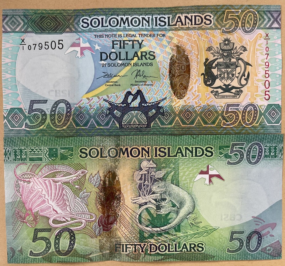 Solomon Islands 50 Dollars 2017 Year P-35 UNC Prefix X/1 Hybrid Replacement