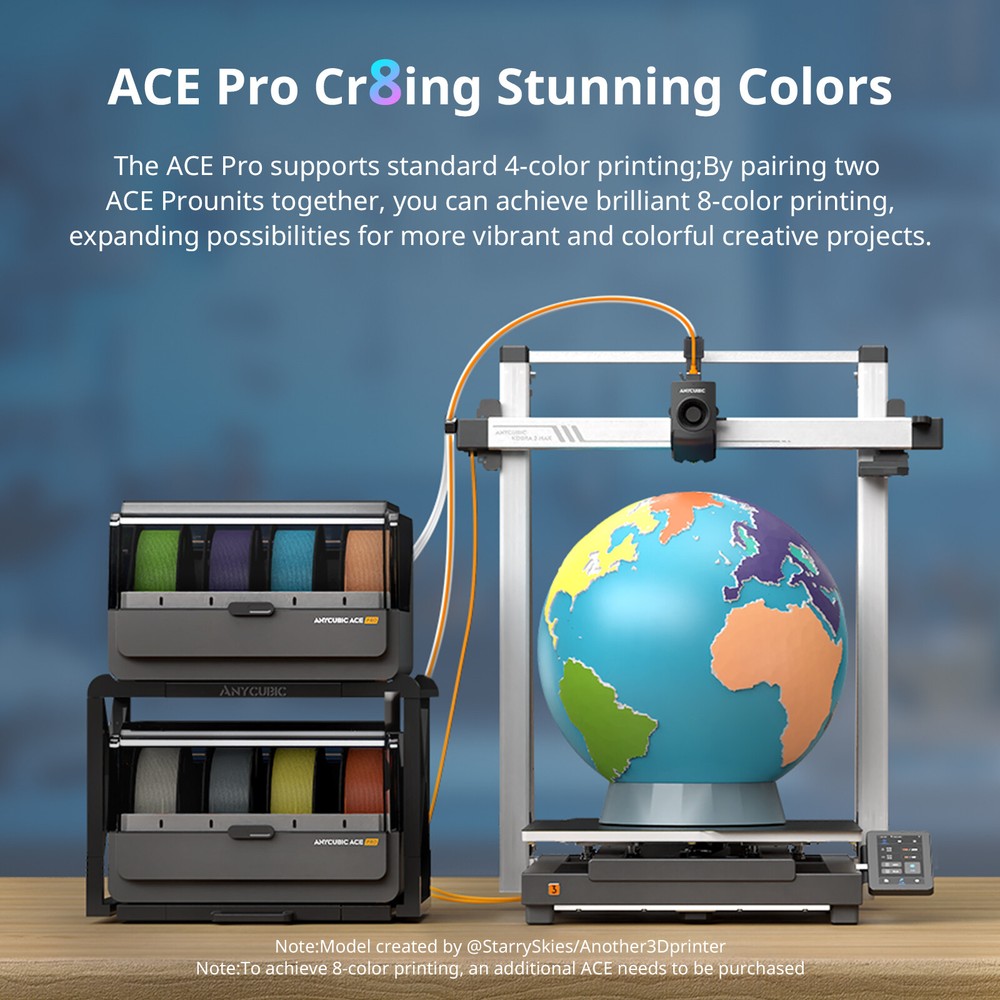 ANYCUBIC Kobra 3 Max Combo EB Version 3D Printer Max 600mm/s Multicolor Print