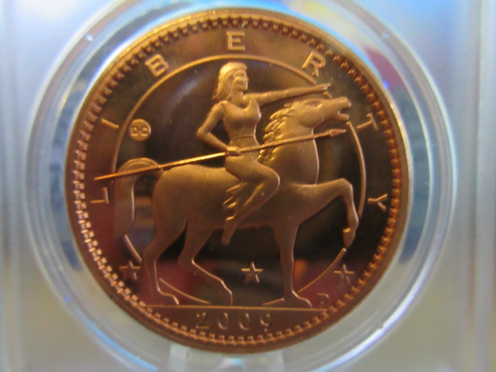 2009 20 Ameros Pattern "Pegasus" by Daniel Carr Copper Medal ANACS Proof MS 69