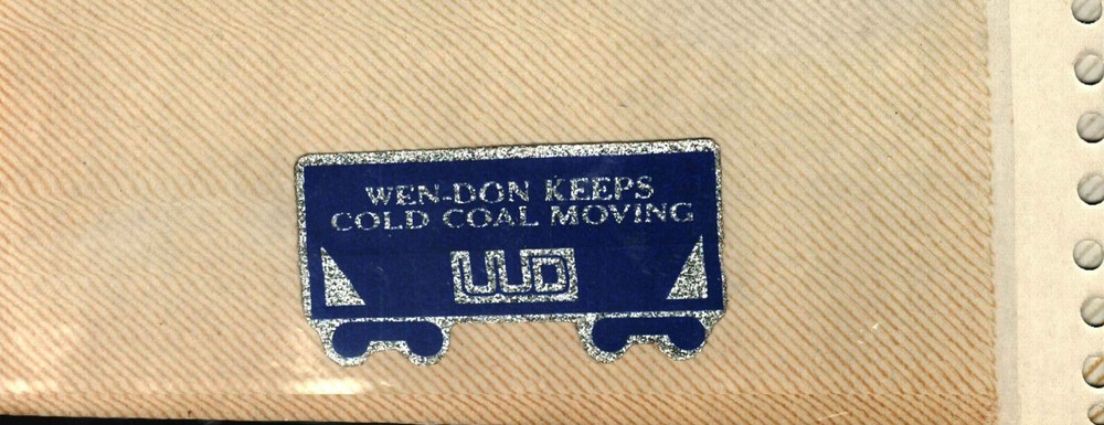 NICE TRAIN CAR GLITTER WEN-DON COAL MINING STICKER # 40