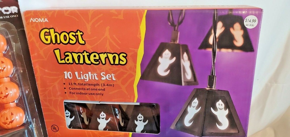HALLOWEEN GHOST 10-LANTERNS LIGHT SET 2- PACKS 20 LIGHT PUMPKIN REFLECTORS