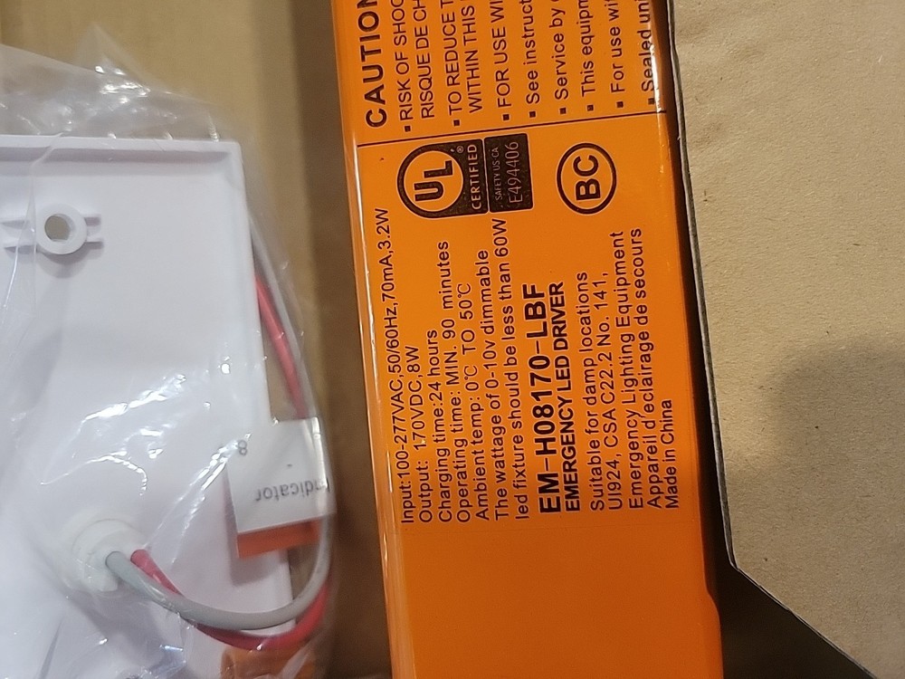 LED Emergency Driver EM-H08170-LBF