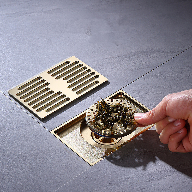 Bathroom Brass Shower Floor Drainage Rectangle Floor Drains Shower Drain Cover