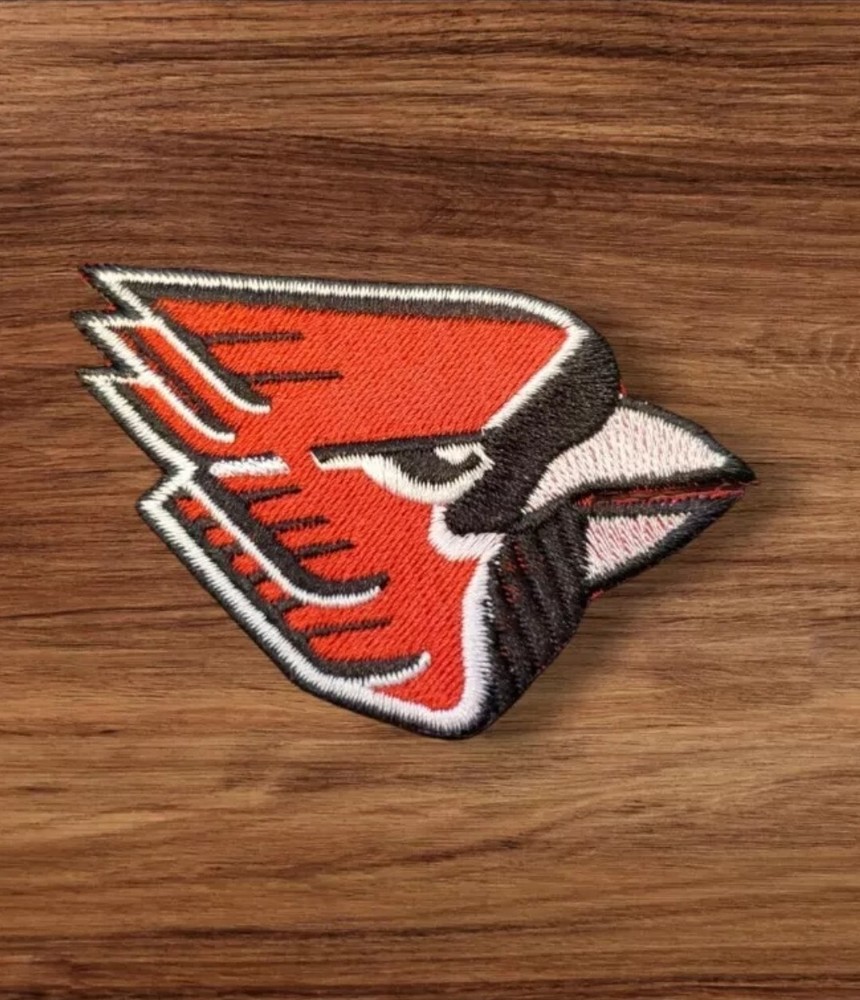 Ball State Cardinals Patch. Embroidered. Iron On Backing 3"x2"