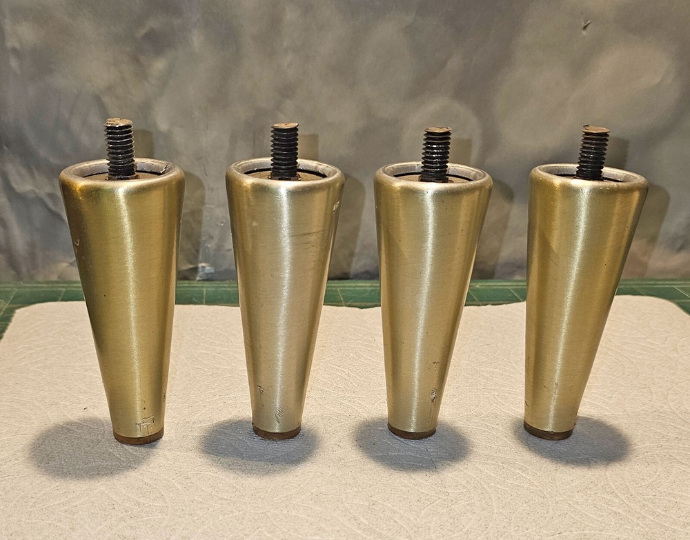 4 - Vintage Gold Metal Legs, 4" high