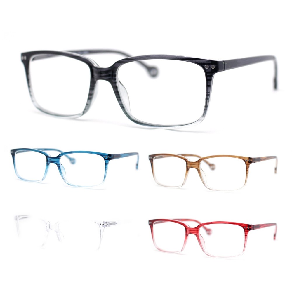 Stylish Classic Thin Plastic Rectangular Horn Rim Reading Glasses