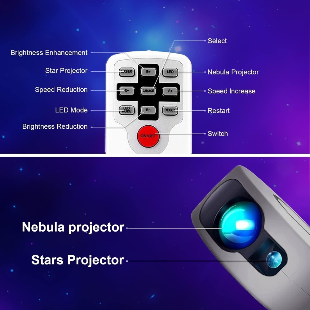 Night Light Star Projector Galaxy Projector w/ Remote Control Starlight Project
