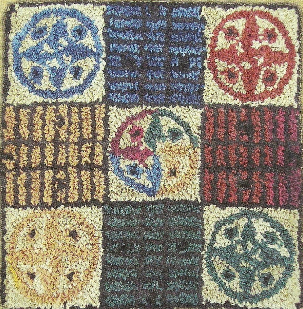 Hooked on Rugs "Compass Gameboard" Punchneedle Embroidery Pattern w/Fabric