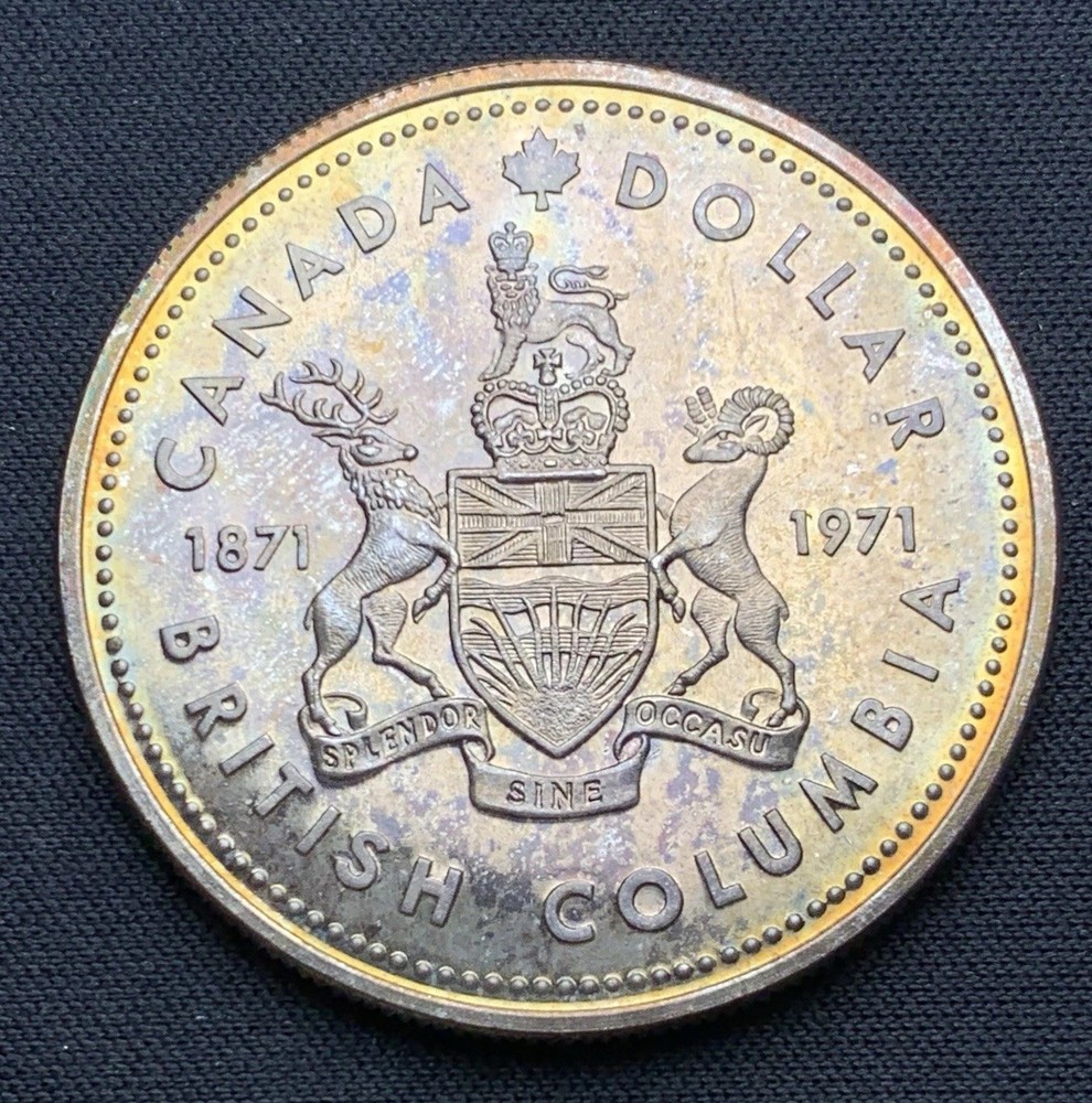 1971 Canada Silver Dollar $1 - Lightly Toned