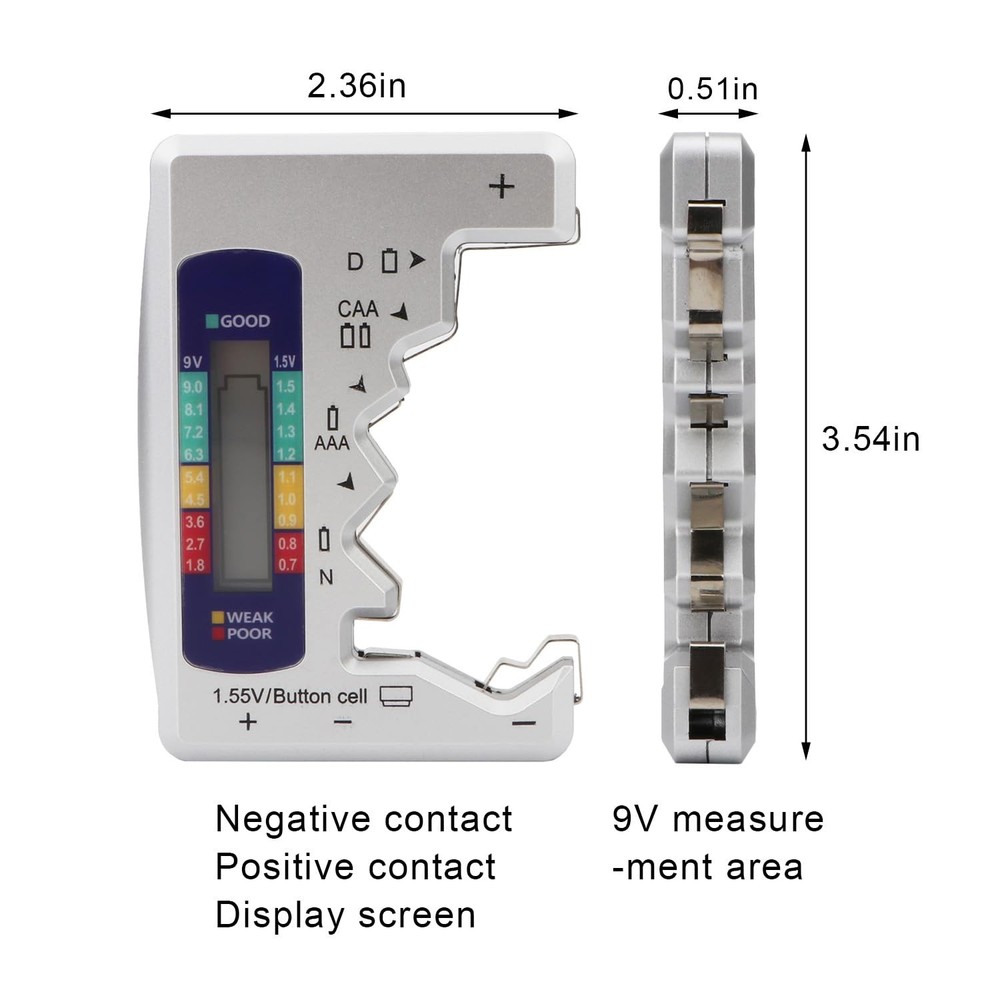 Battery Tester, Digital Universal Batteries Checker, Multi Purpose Small Batt