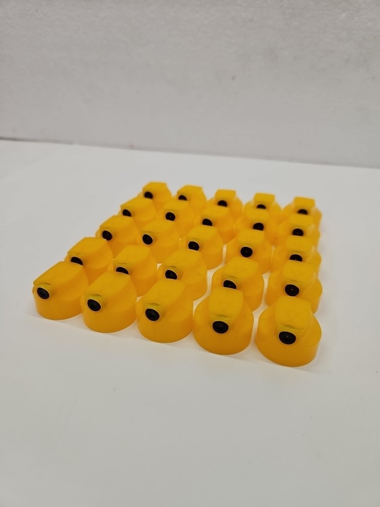 YELLOW UNIVERSAL OUTLINE CAP SPRAY PAINT TIP NOZZLE 25 PACK GRAFFITI MURAL ART