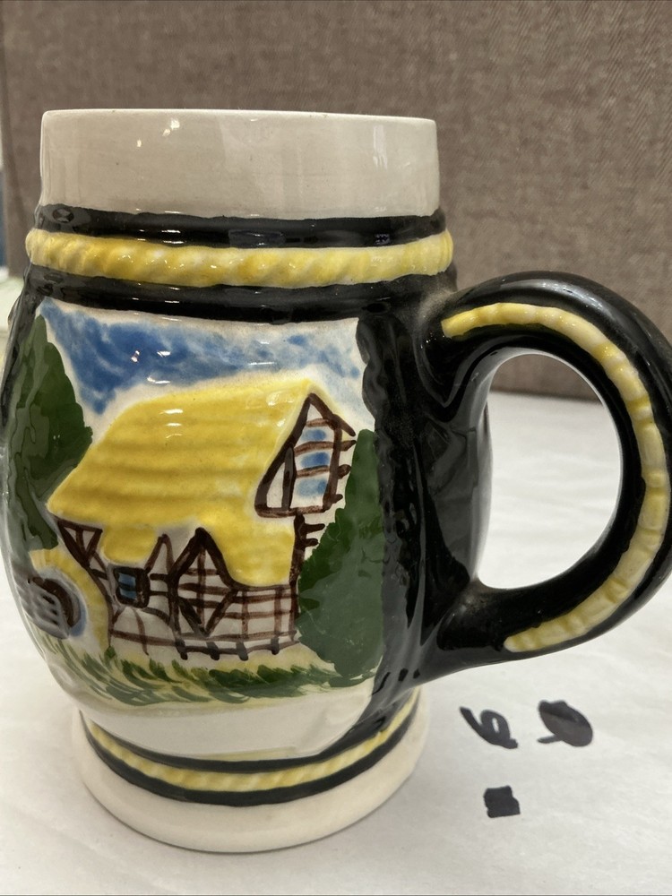 Signed Miniature Hand Crafted And Hand Painted Beer Mug