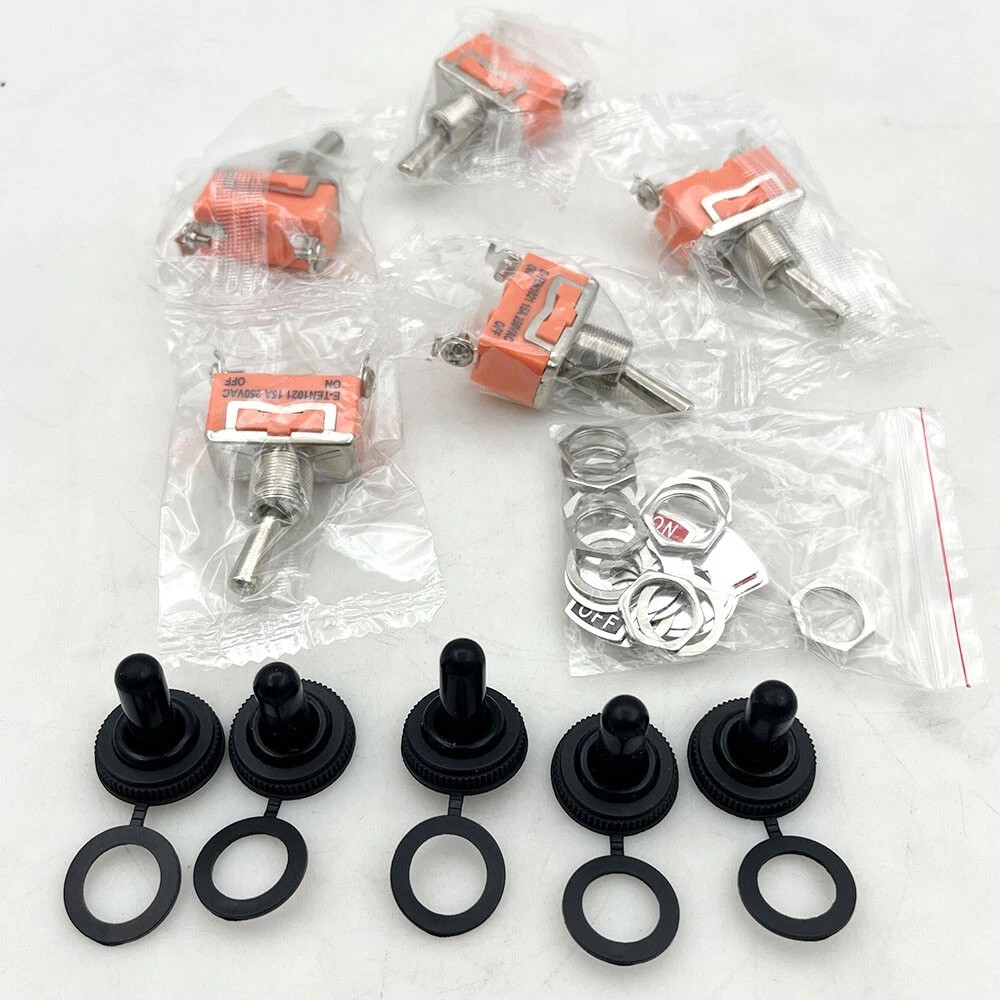 5X Solid Metal Toggle Switch ON/OFF Single Pole for Marine / Automotive 12V SPST