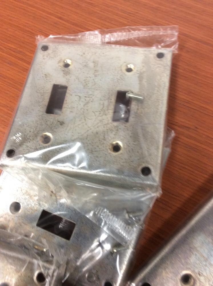 (6) 4” Square 1/2" Raised Double Switch Industrial Surface Covers