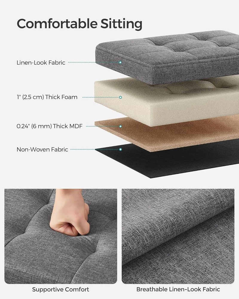 Small Folding Storage Ottoman Foot Rest Stool